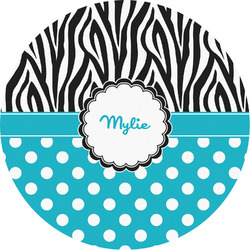 Dots & Zebra Multipurpose Round Labels - 5" (Personalized)