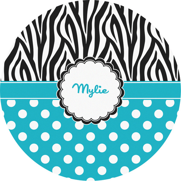 Custom Dots & Zebra Multipurpose Round Labels - 5" (Personalized)