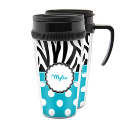 Dots & Zebra Acrylic Travel Mug (Personalized)