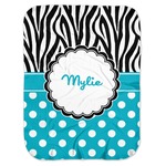 Dots & Zebra Baby Swaddling Blanket (Personalized)