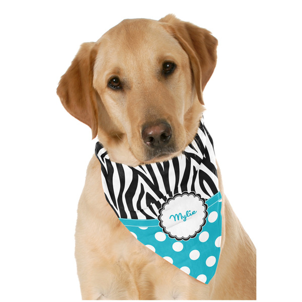 Custom Dots & Zebra Dog Bandana Scarf w/ Name or Text