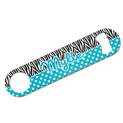 Dots & Zebra Bar Bottle Opener w/ Name or Text