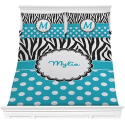Dots & Zebra Comforter Set - Full / Queen (Personalized)
