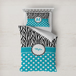 Dots & Zebra Duvet Cover Set - Twin XL (Personalized)