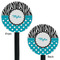 Dots & Zebra Black Plastic 5.5" Stir Stick - Double Sided - Round - Front & Back