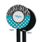 Dots & Zebra Black Plastic 5.5" Stir Stick - Single Sided - Round - Front & Back