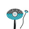 Dots & Zebra Black Plastic 7" Stir Stick - Oval - Closeup