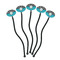 Dots & Zebra Black Plastic 7" Stir Stick - Oval - Fan