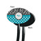 Dots & Zebra Black Plastic 7" Stir Stick - Single Sided - Oval - Front & Back