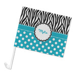 Dots & Zebra Car Flag (Personalized)