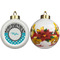 Dots & Zebra Ceramic Christmas Ornament - Poinsettias (APPROVAL)