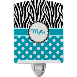 Dots & Zebra Ceramic Night Light (Personalized)