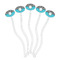 Dots & Zebra Clear Plastic 7" Stir Stick - Oval - Fan