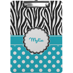 Dots & Zebra Clipboard (Letter Size) w/ Name or Text