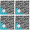 Dots & Zebra Cloth Napkins - Personalized Lunch (APPROVAL) Set of 4