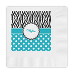 Dots & Zebra Embossed Decorative Napkins (Personalized)