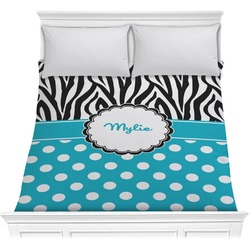 Dots & Zebra Comforter - Full / Queen (Personalized)
