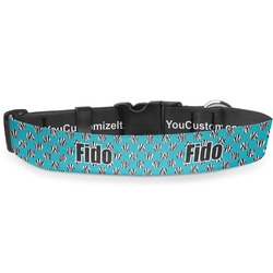 Dots & Zebra Deluxe Dog Collar - Large (13" to 21") (Personalized)