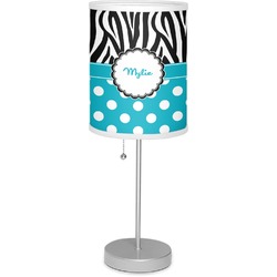 Dots & Zebra 7" Drum Lamp with Shade Linen (Personalized)