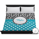 Dots & Zebra Duvet Cover - King (Personalized)