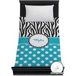 Dots & Zebra Duvet Cover - Twin XL (Personalized)