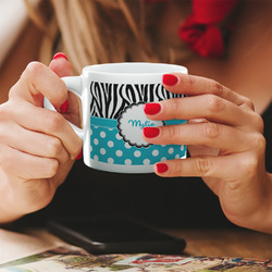 Dots & Zebra Double Shot Espresso Cup - Single (Personalized)