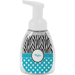 Dots & Zebra Foam Soap Bottle - White (Personalized)