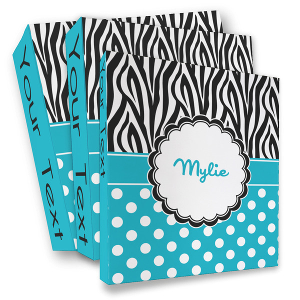 Custom Dots & Zebra 3 Ring Binder - Full Wrap (Personalized)