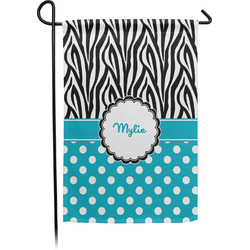 Dots & Zebra Small Garden Flag - Single Sided w/ Name or Text