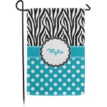 Dots & Zebra Small Garden Flag - Double Sided w/ Name or Text