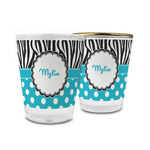 Dots & Zebra Glass Shot Glass - 1.5 oz (Personalized)