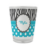 Dots & Zebra Glass Shot Glass - 1.5 oz - Single (Personalized)