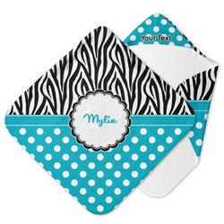 Dots & Zebra Hooded Baby Towel (Personalized)