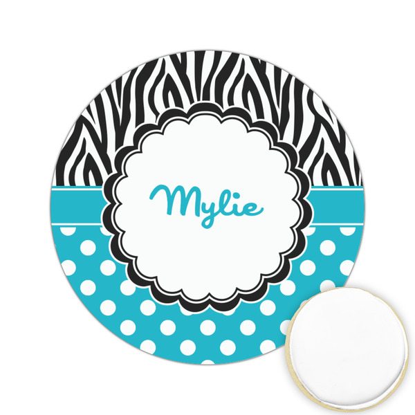 Custom Dots & Zebra Printed Cookie Topper - 2.15" (Personalized)