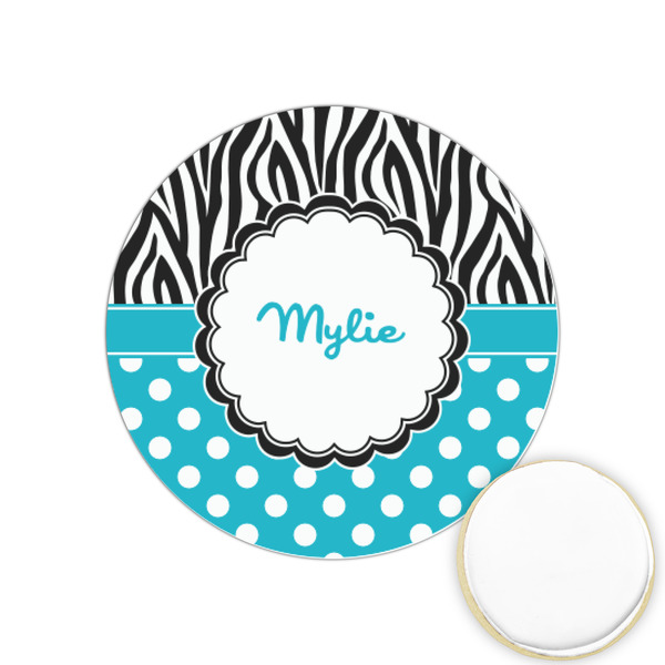 Custom Dots & Zebra Printed Cookie Topper - 1.25" (Personalized)