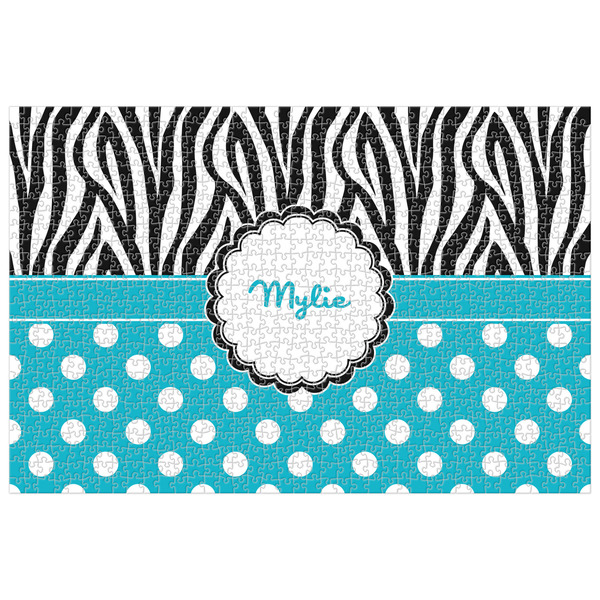 Custom Dots & Zebra 1014 pc Jigsaw Puzzle (Personalized)