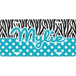 Dots & Zebra Front License Plate (Personalized)