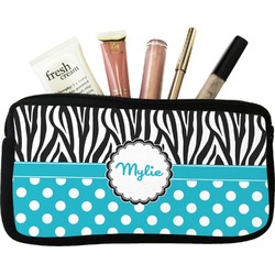 Dots & Zebra Makeup / Cosmetic Bag (Personalized)