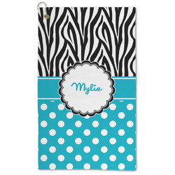 Dots & Zebra Microfiber Golf Towel (Personalized)