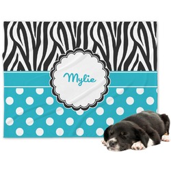 Dots & Zebra Dog Blanket - Regular (Personalized)