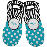 Dots & Zebra Neoprene Oven Mitts - Set of 2 w/ Name or Text