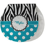 Dots & Zebra Burp Pad - Velour w/ Name or Text