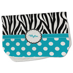 Dots & Zebra Burp Cloth - Fleece w/ Name or Text