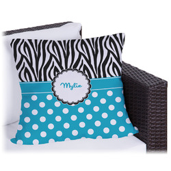 Dots & Zebra Outdoor Pillow - 16" (Personalized)