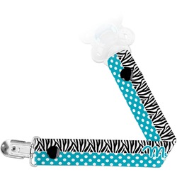 Dots & Zebra Pacifier Clip (Personalized)