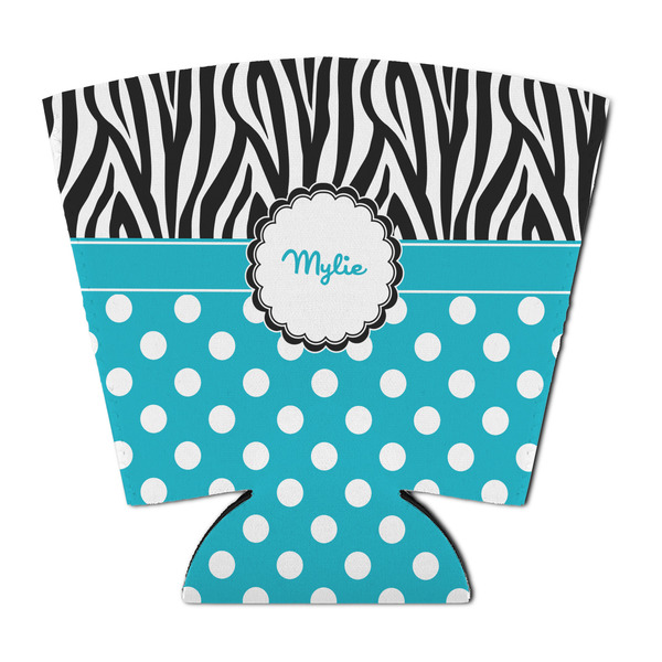 Custom Dots & Zebra Party Cup Sleeve - with Bottom (Personalized)