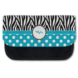 Dots & Zebra Canvas Pencil Case w/ Name or Text