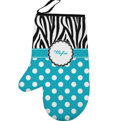 Dots & Zebra Left Oven Mitt (Personalized)