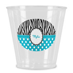 Dots & Zebra Plastic Shot Glass (Personalized)