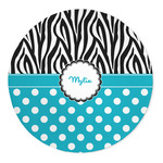 Dots & Zebra 5' Round Indoor Area Rug (Personalized)